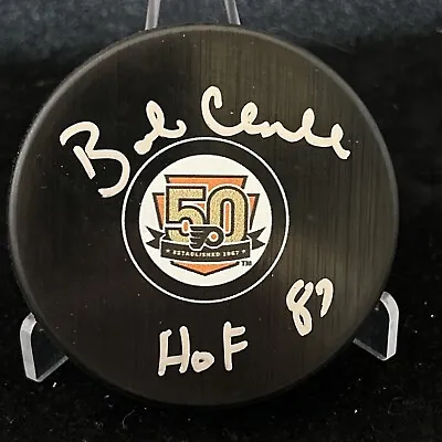 BOBBY CLARKE  HOF 87  Philadelphia Flyers 50th Anniversary Signed Puck JSA COA • $44.99