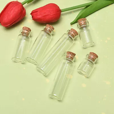 10PCS Mini Glass Bottles With Cork Stopper Clear Bottle Vial Wedding Decora Q S+ • $4.16