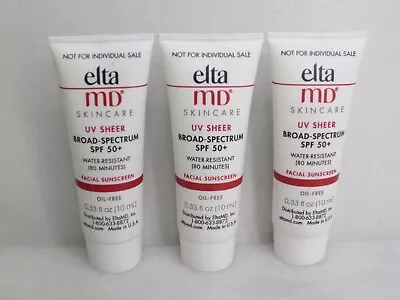 Elta Md Uv Sheer Spf 50+ Facial Sunscreen 0.33 Oz Travel Size Lot Of 3 • $18