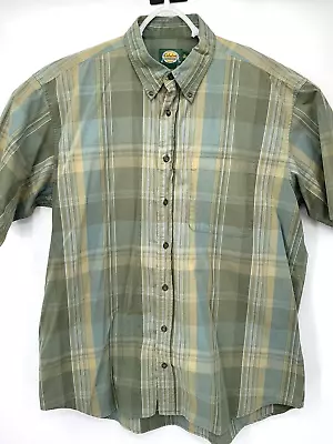 Cabela’s Men’s Green Striped XLT Short Sleeve Button Up Shirt • $16.24