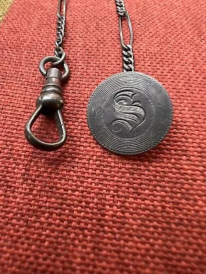 Vintage G & H Co. Sterling Silver Watch Fob Chain 9  • $199.99