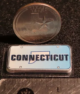 Connecticut License Plate Paper On Foam Wall Automobile Decor 1:12 Miniature • $0.99