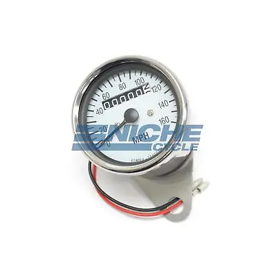 Mini Universal White Motorcycle Cafe 160 MPH Speedo Speedometer Gauge 2240=60MPH • $43.80