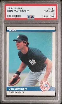 1984 Fleer  Don Mattingly #131 RC Rookie Card PSA 8 NY Yankees NICE! • $39.95