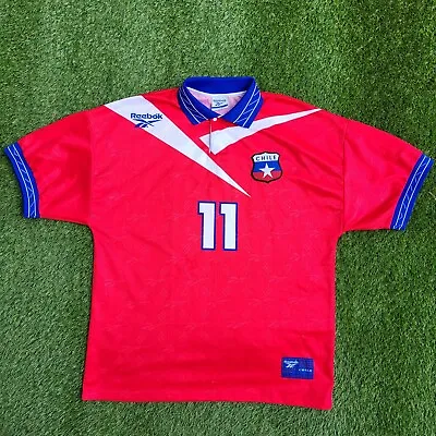 £159.99 • Buy Reebok Chile Salas 11 Football Home Shirt 1997 98 World Cup Qualifier Size Large