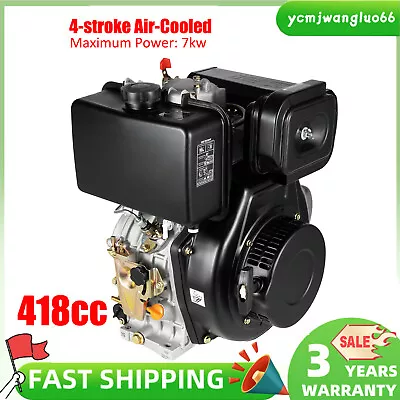 10HP 418cc 4-stroke Tiller Diesel Engine Single Cylinder Motor Air Cooling 186F • $449.10