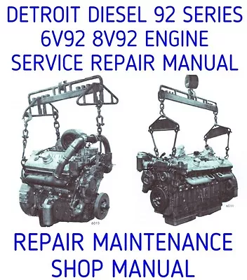 $14.95 • Buy Detroit Diesel 92 Series 6v-92 8v-92 V92 Engine Service Repair Shop Manual Dvd