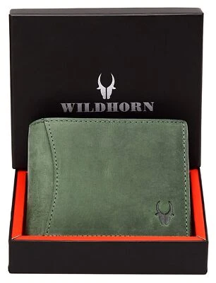 $31.47 • Buy NEW Premium Quality RFID Blocking Bifold Leather WALLET FOR MEN IN GREEN