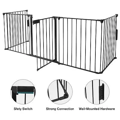 5 Panels Baby Gate Playard Fireplace Fence Dog Pet Cage Fence Wide Playpen 122  • $89.99