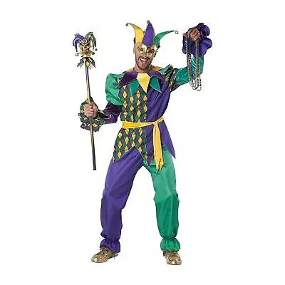 Deluxe Mardi Gras Jester Adult Costume • $65.99