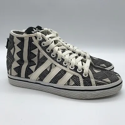 Adidas Honey B25874 Mid Shoes Womens 6.5 Aztec Tribal Black & White Sneakers • $22.13