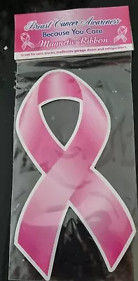 BREAST CANCER AWARENESS Large Pink Ribbon Car Magnet • £4.50