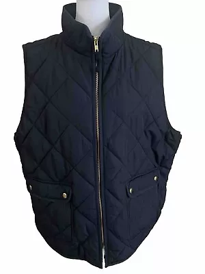 NWOT J.CREW Navy Blue Puffer Vest W/Gold Hardware & Pockets Women’s Plus 3x • $24