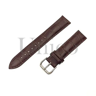 12-24 MM Brown Genuine Leather Alligator Watch Band Strap+Buckle Fits For Timex • $12.99