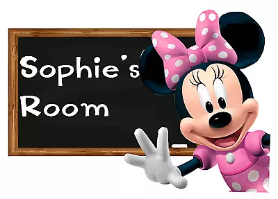 Large Vinyl MINNIE MOUSE STICKER DECAL DOOR SIGN  8 X6   MATTE VINYL • £4.25