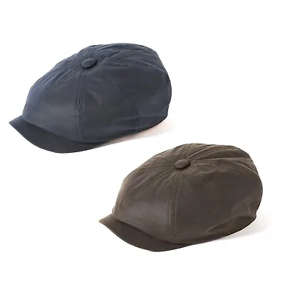 Failsworth Alfie Waxed Cotton Bakerboy Newsboy Cap Black Navy Olive Sized  • £32.99