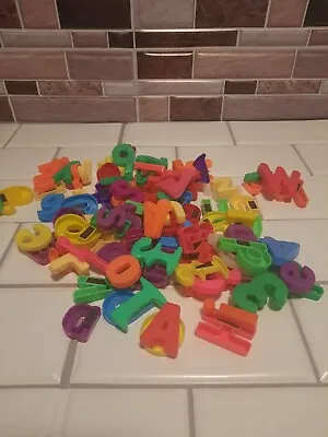 LOT OF 100 MAGNETIC LETTERS AND NUMBERS Some Vintage  • $9.99