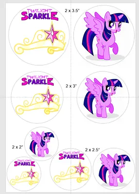 My Little  Pony  Theme Cupcake Toppers; 2 Of Each 2  2.5  3  And 3.5  Circles. • £4