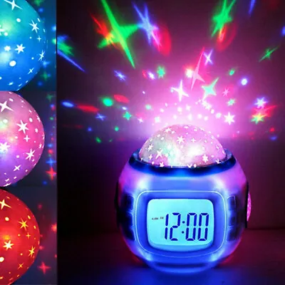 $22.50 • Buy Music Led Star Sky Projection Digital Alarm Clock Calendar Thermometer Kids New