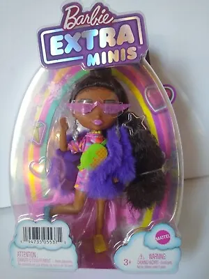 Barbie Friends Fashion Doll #1 - Natural Hair Purple Fur Coat Extra Minis 5.5   • $10.95