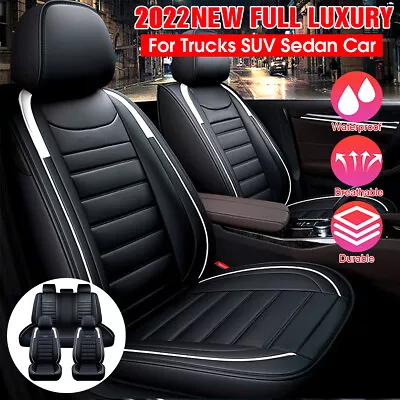 Deluxe PU Leather Car Seat Cover 5 Seats Full Set Cushion Universal For SUV • $73.99