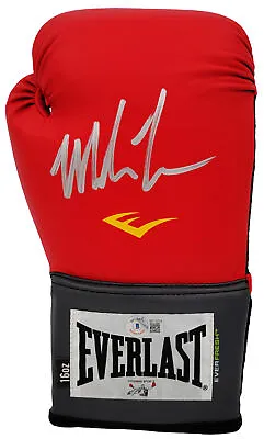 Mike Tyson Autographed Red Everlast Boxing Glove Rh In Silver Beckett 202300 • $129