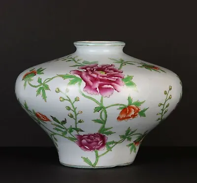 Chinese Squat Meiping Famille Rose Hand-painted Porcelain Vase • $311.14