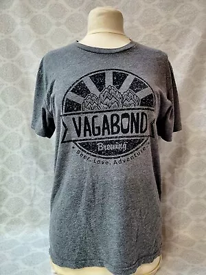 $18.75 • Buy Vagabond Brewing Oregon Beer Hops Alchohol Gray T Shirt Tee Size M  HARD TO FIND