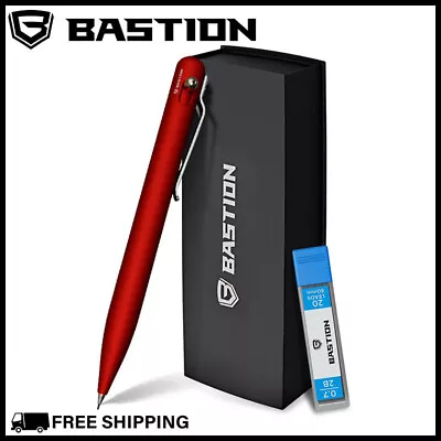 BASTION MECHANICAL PENCIL 0.7MM Red Aluminum Body Bolt Action Drafting Drawing • $40.99