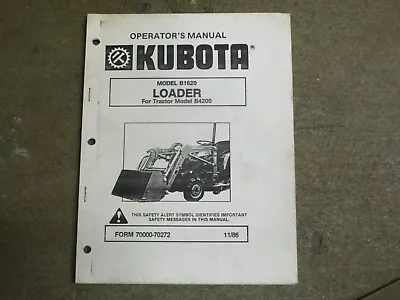 Kubota B1620 B 1620 Loader Owners & Parts & Maintenance Manual • $15