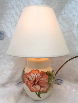 Beautiful Moorcroft Pottery  Ceramic Table Lamp Hibiscus Pattern Signed • $112