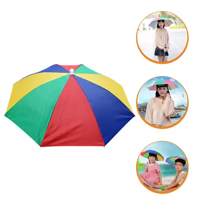  Head-Mounted Umbrella Cap Silver Glue Kids Umbrellas Outdoorumbrella • £9.39