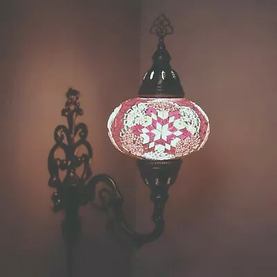 Turkish Moroccan Mosaic Tiffany Style Wall Sconce Light Night Lamp - Free Bulb • $55.79