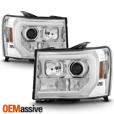 For 07-13 GMC Sierra 1500/2500HD/3500HD Clear DRL LED Tube Projector Headlights • $105.88