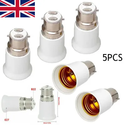 5PCS Light Bulb Adaptor Bayonet Edison Screw E27 To B22 Lamp Convert MAX 15 WATT • £4.94