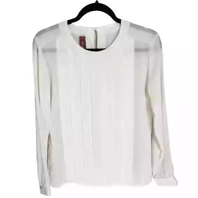 Worthington Vintage Longsleeve Sheer Blouse White Petite Small • $20