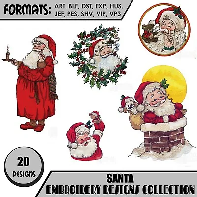 Santa 20 Christmas Machine Embroidery Designs Collection 1 On CD Or USB • £8.99