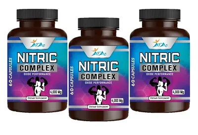3 Pack Nitric Oxide 4000mg L-Arginine Citrulline Keto Muscle Pump Growth Pills 1 • $23.99