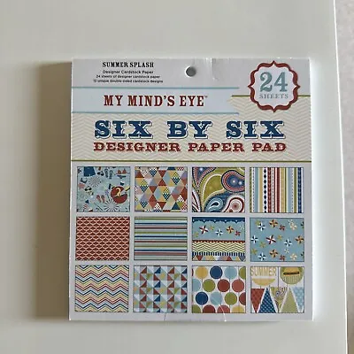 My Minds Eye Six By Six Summer Splash 24 Sheets Designer Cardstock Paper 6x6 • £5