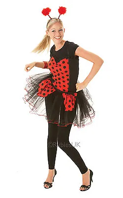 Ladies Red Ladybird Tutu With Peplum Fancy Dress Accessory • £13.18