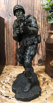 Military Infantry Soldier Charging With Rifle Figurine US Army War Patriot Hero • $34.99