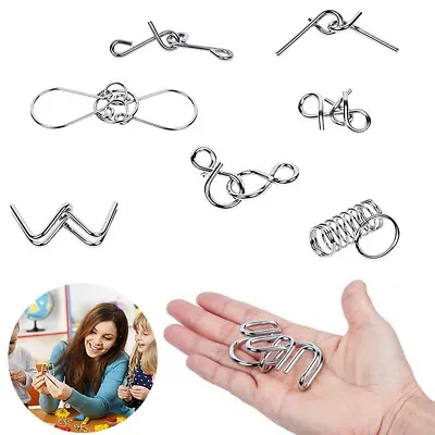 Nine Ring Buckle Metal Puzzle Untie Ring Unlock Interlock Game Educational Toys • £4.59