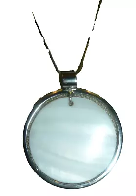 Cookie Lee Mother Of PearlPendant Necklace Boho Cord MOP 18  • $9.50