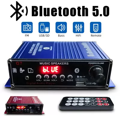 400W 2Channel Bluetooth Mini HIFI Power Amplifier Audio Stereo Amp Home Car FM • $22.11