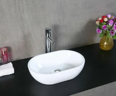 Bathroom Counter Top Ceramic White Basin Cloakroom Gloss Wash Sink • £49.99
