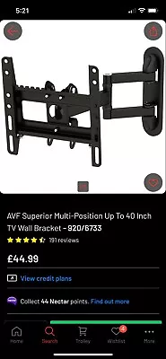 AVF Multi-Position TV Wall Bracket (Up To 40”) • £30