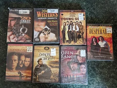 Western DVD Movie Lot Of 7 + Brand New Sealed John Wayne Kevin Costner  • $14.99