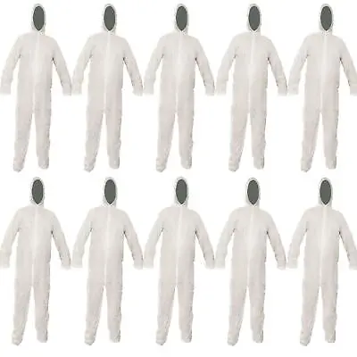 £38.99 • Buy Disposable Coveralls Overalls Hood Painters Protective Boiler Suit White 10