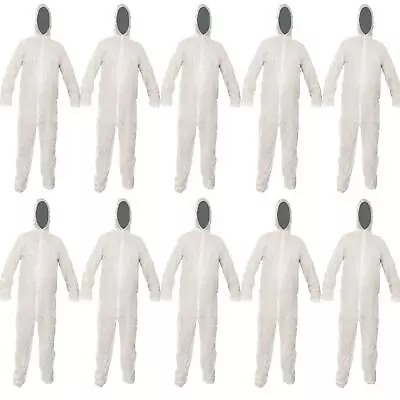 £38.99 • Buy Disposable Coveralls Overalls Hood Painters Protective Boiler Suit White 10