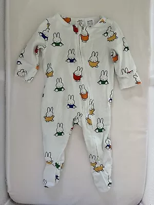 Cotton On Baby Miffy Rabbit Cotton Jumpsuit Zipsuit EUC Size 0-3 Months • $9